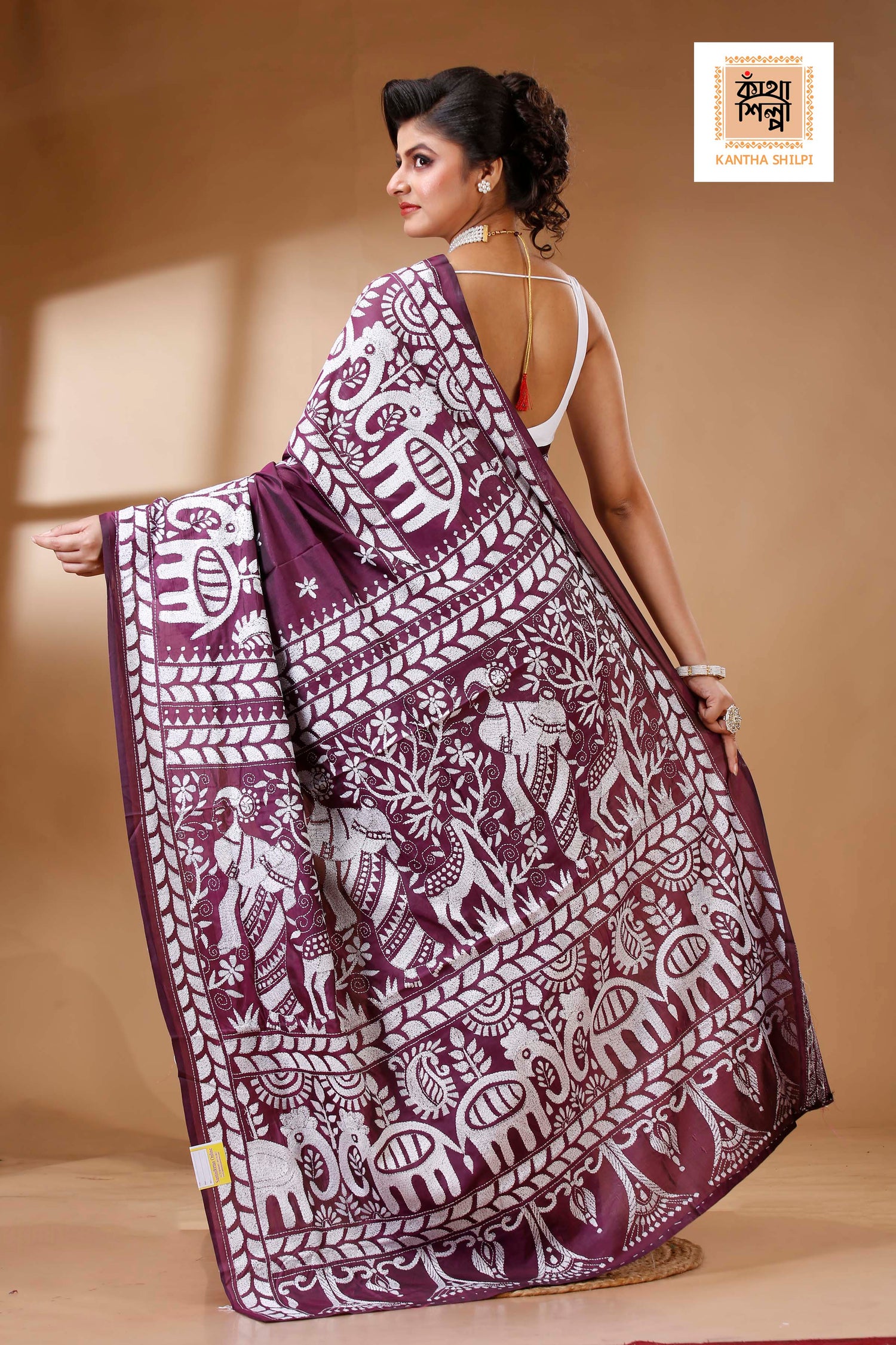 Bangalore Silk Kantha Stitch Saree SN202523316