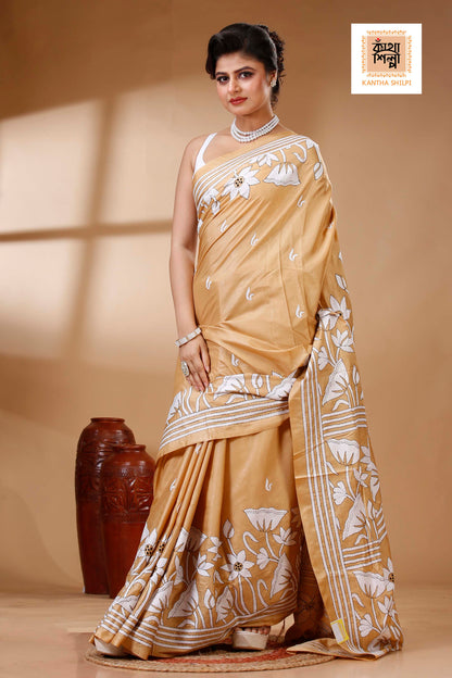 Bangalore Silk Kantha Stitch Saree SN202523461