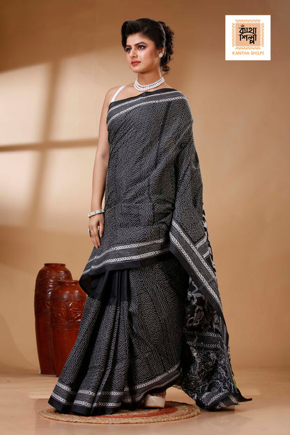 Bangalore Silk Kantha Stitch Saree SN202523504