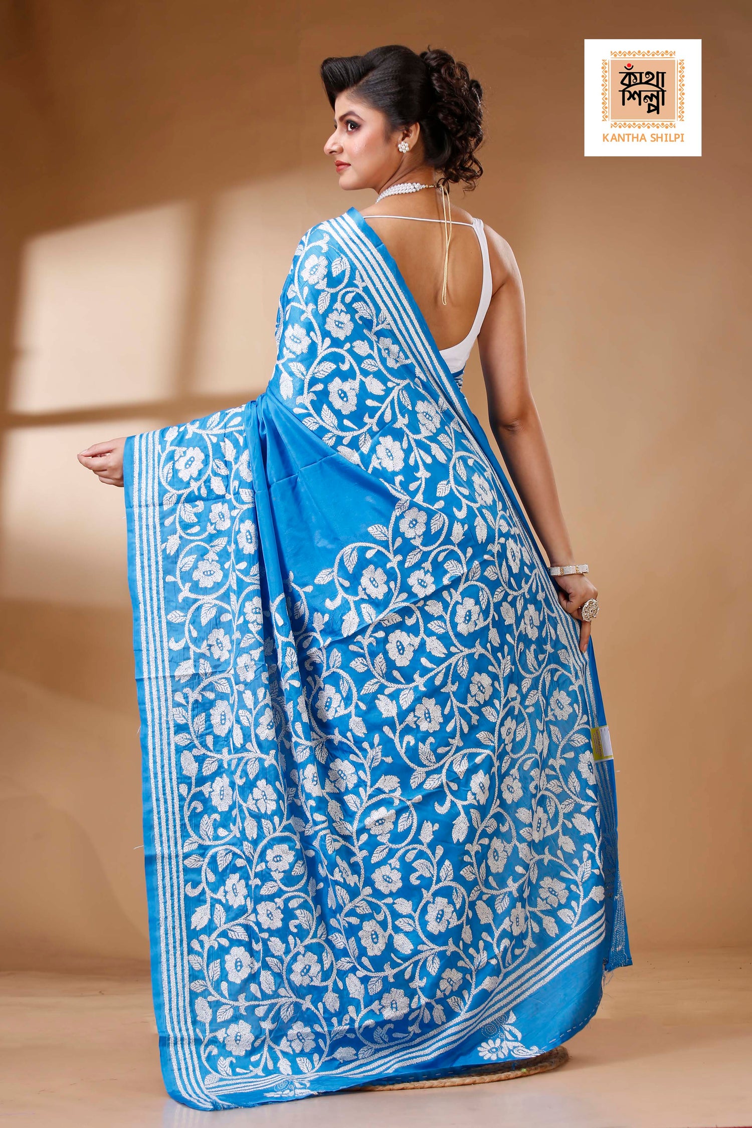 Bangalore Silk Kantha Stitch Saree SN202523546