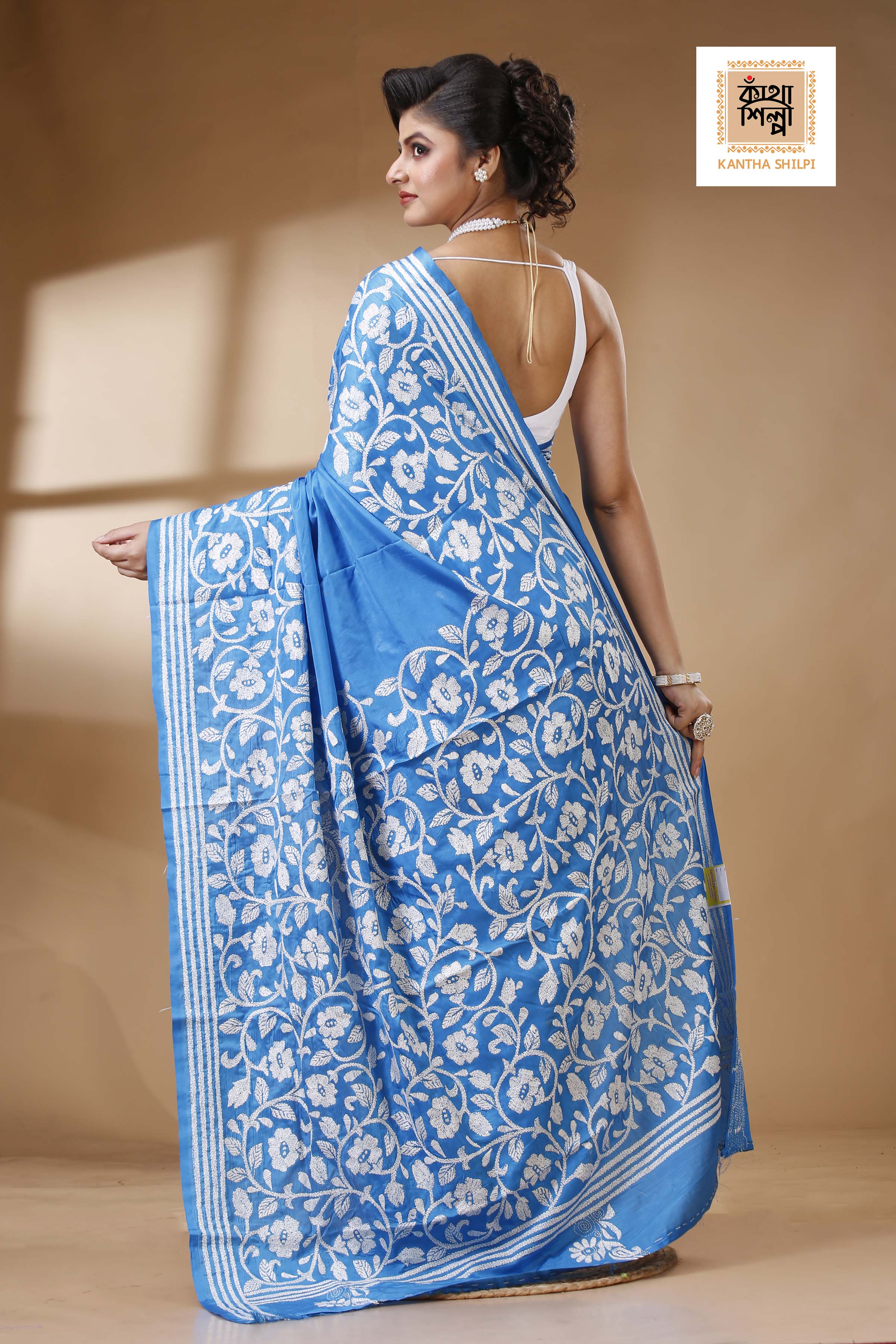 Bangalore Silk Kantha Stitch Saree SN202523546