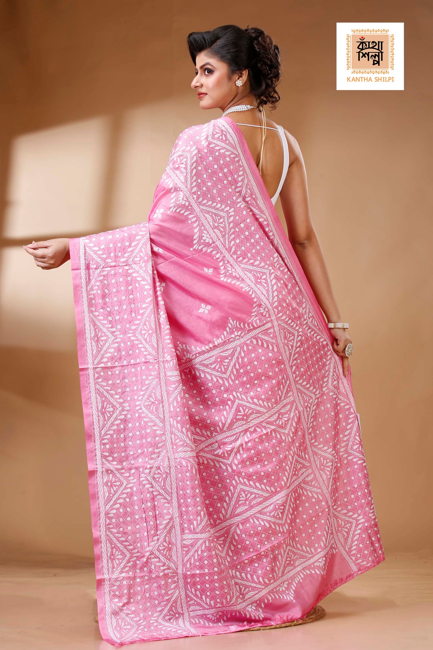 Bangalore Silk Kantha Stitch Saree SN202523564