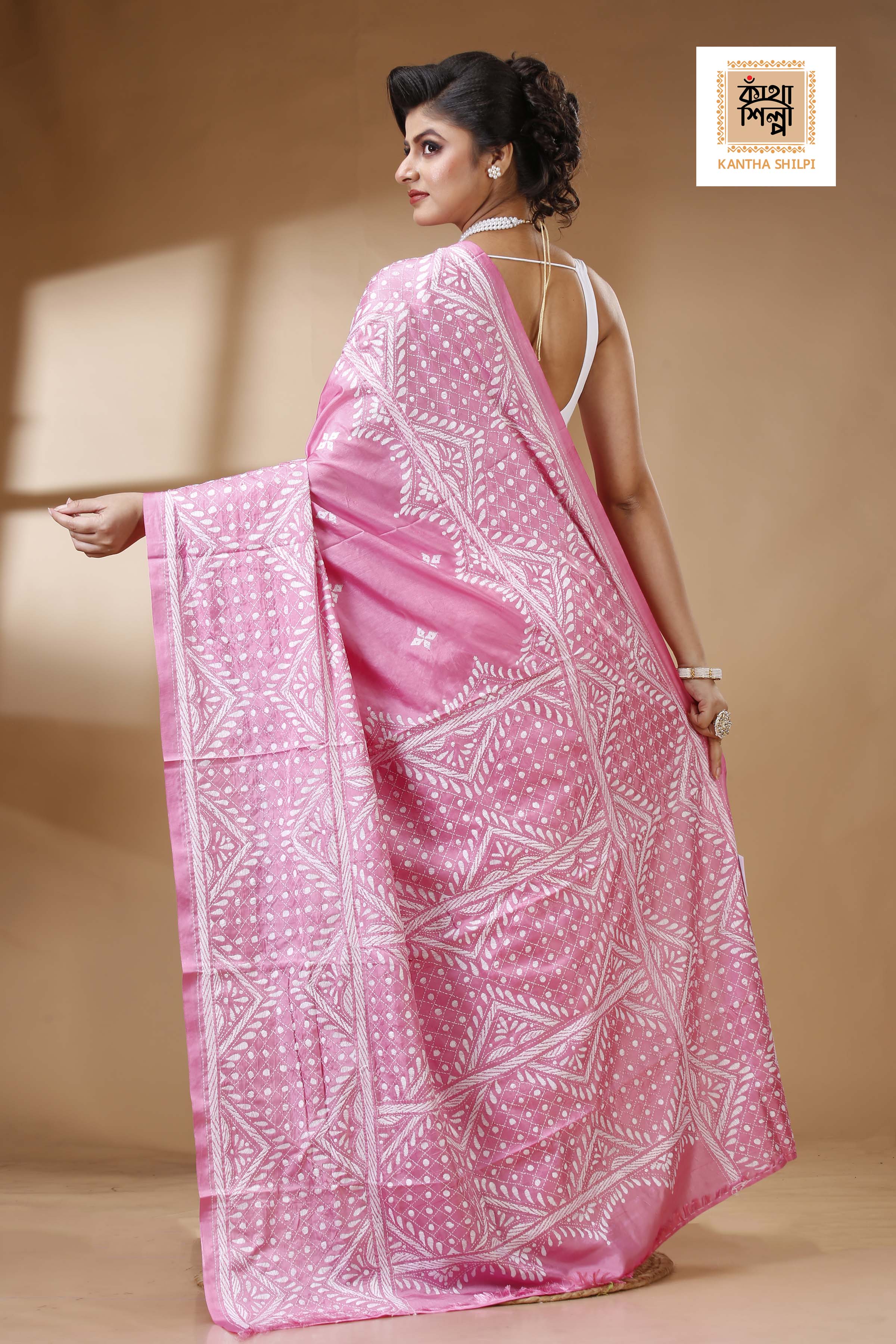Bangalore Silk Kantha Stitch Saree SN202523564
