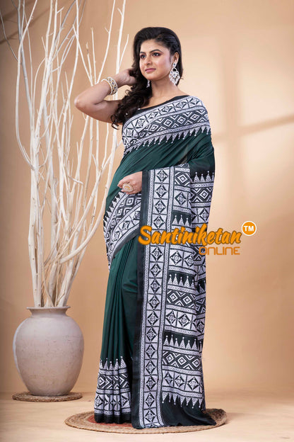 Bangalore Silk Kantha Stitch Saree SN202523630
