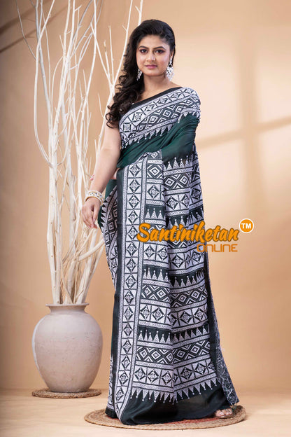 Bangalore Silk Kantha Stitch Saree SN202523630