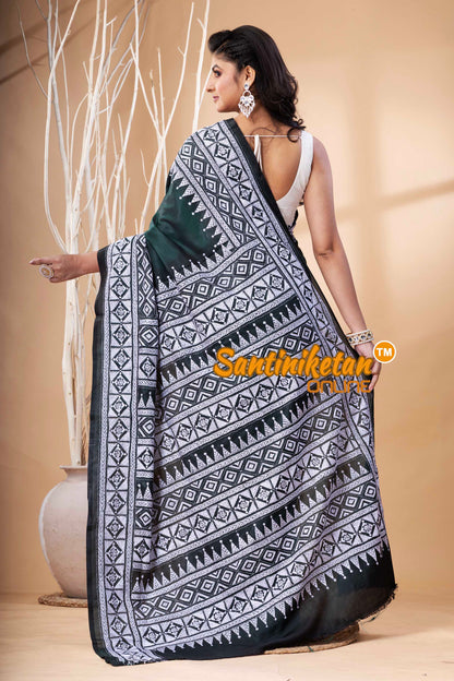 Bangalore Silk Kantha Stitch Saree SN202523630