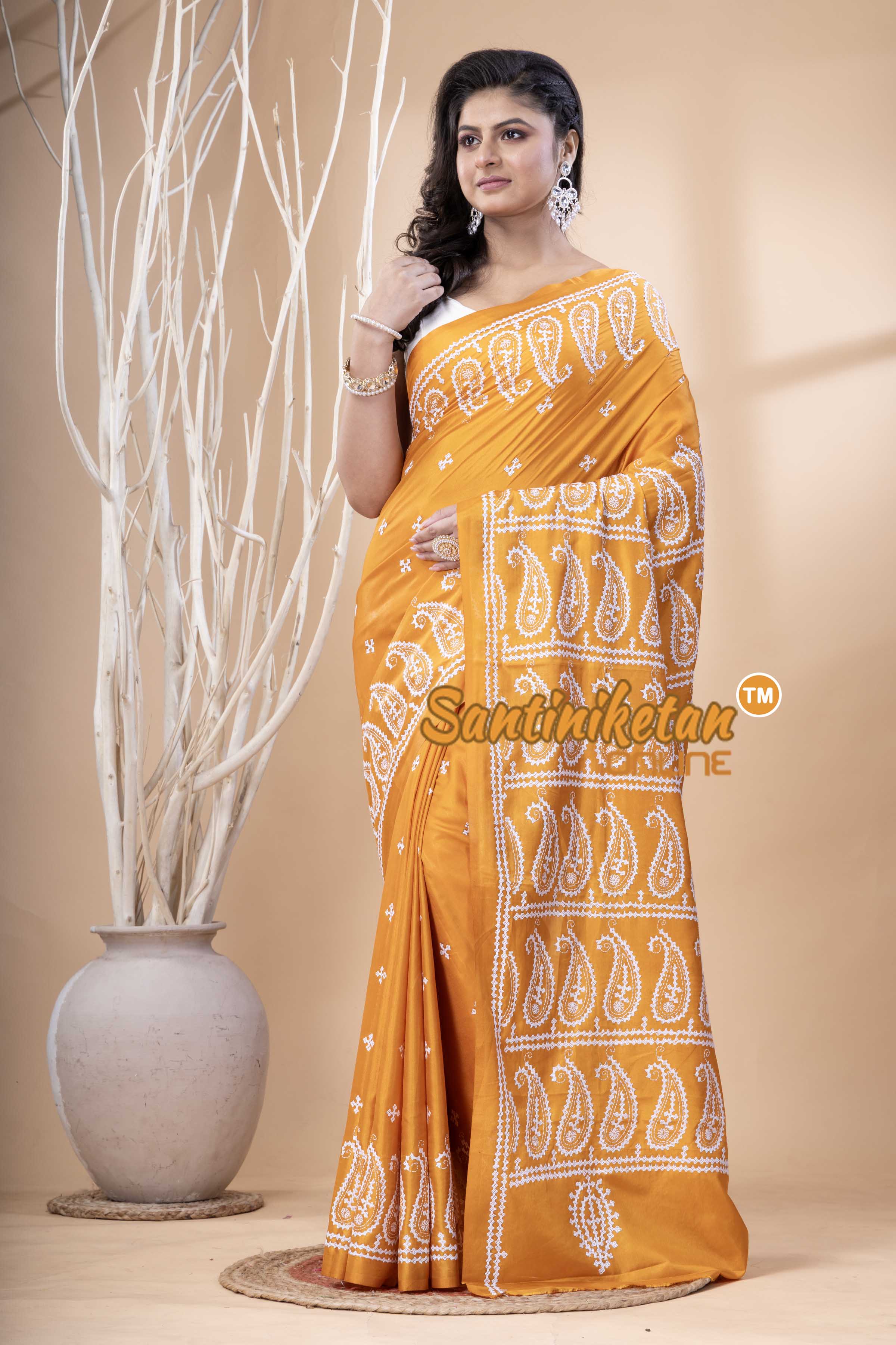 Bangalore Silk Gujrati Stitch Saree SN202523653