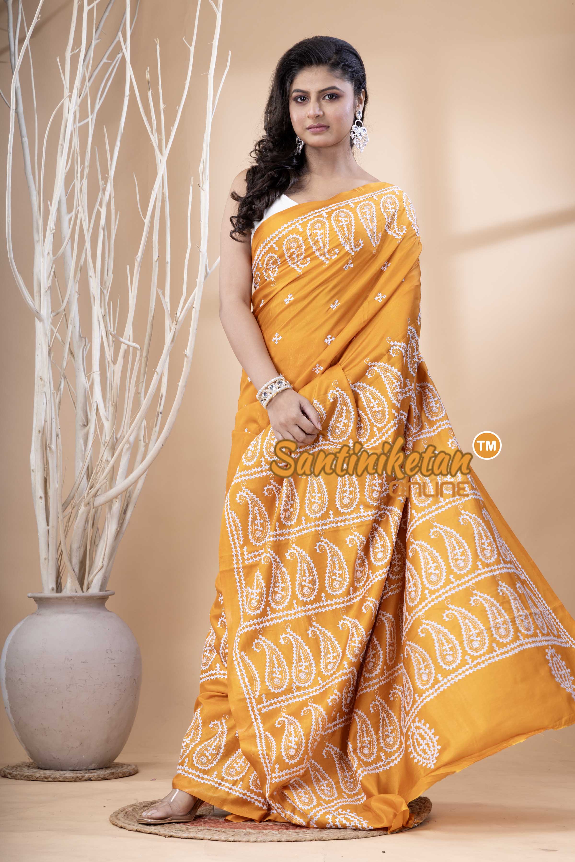 Bangalore Silk Gujrati Stitch Saree SN202523653