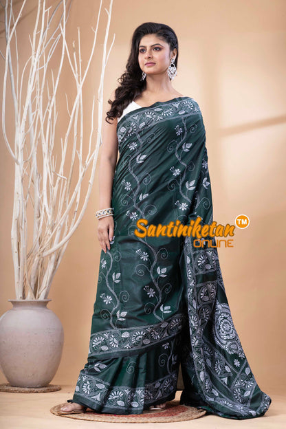 Bangalore Silk Kantha Stitch Saree SN202523671