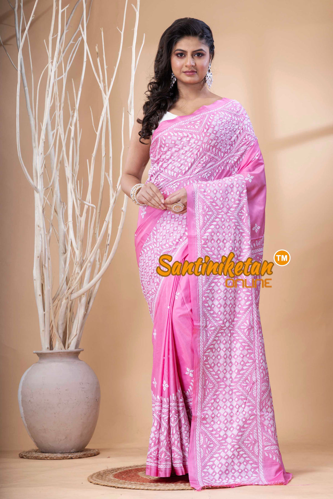 Bangalore Silk Kantha Stitch Saree SN202523677