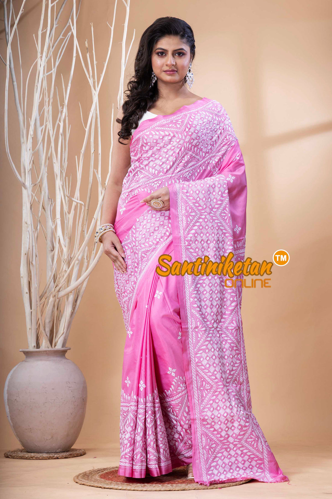 Bangalore Silk Kantha Stitch Saree SN202523677