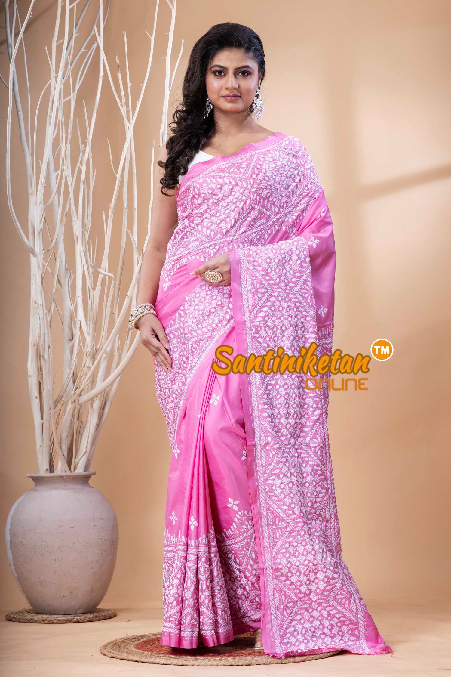 Bangalore Silk Kantha Stitch Saree SN202523677