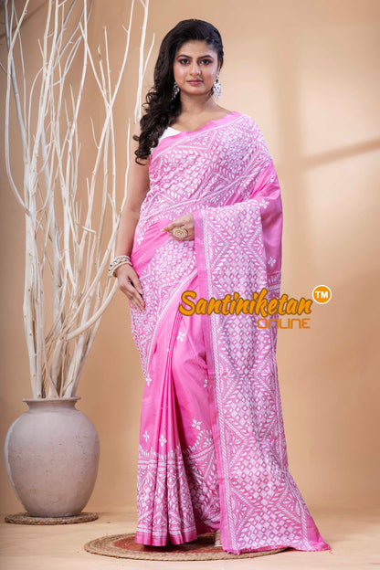 Bangalore Silk Kantha Stitch Saree SN202523677
