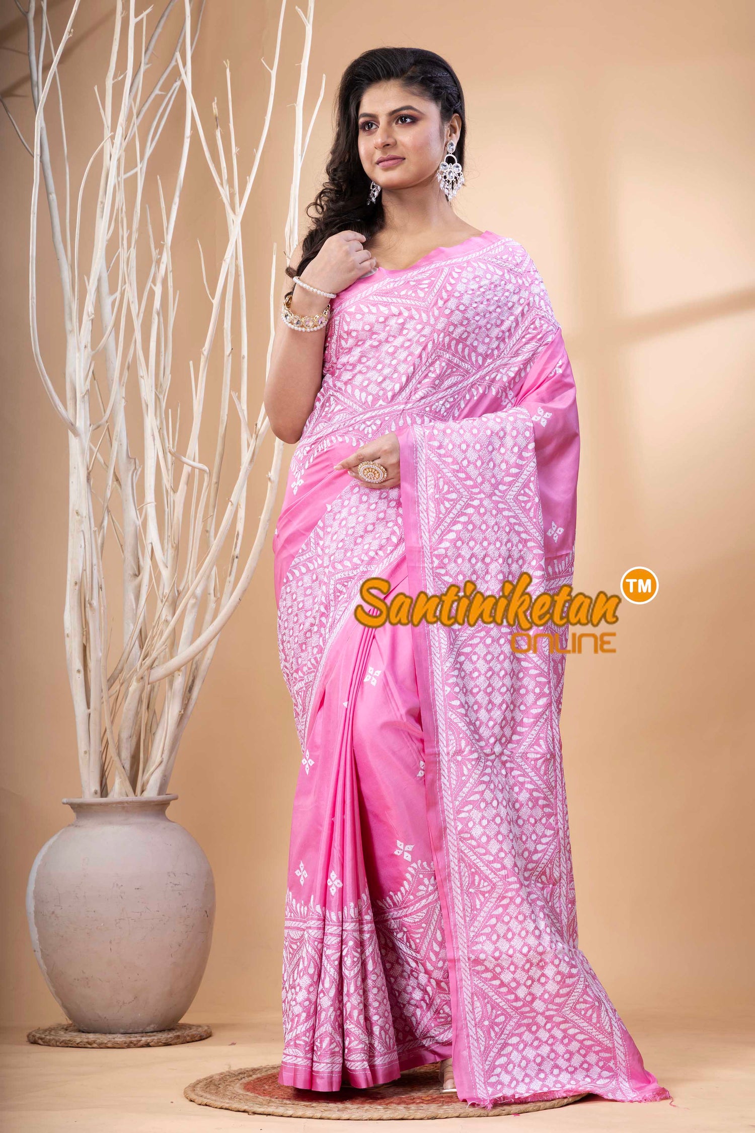 Bangalore Silk Kantha Stitch Saree SN202523677
