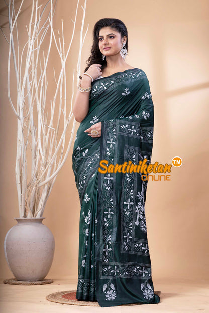 Bangalore Silk Kantha Stitch Saree SN202523683