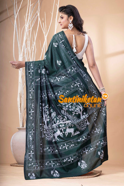 Bangalore Silk Kantha Stitch Saree SN202523683