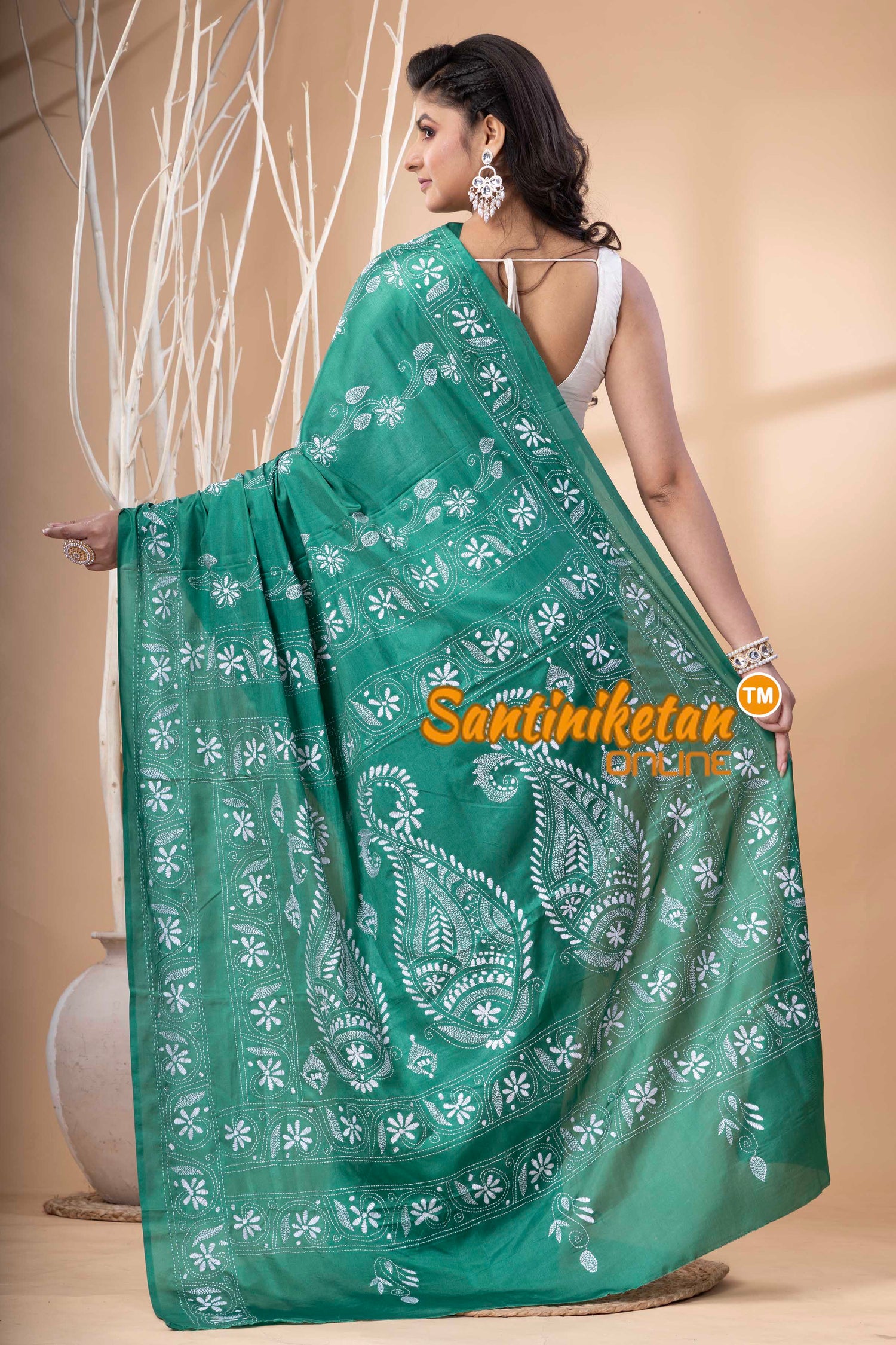 Bangalore Silk Kantha Stitch Saree SN202523706