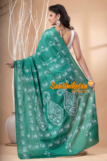Bangalore Silk Kantha Stitch Saree SN202523706
