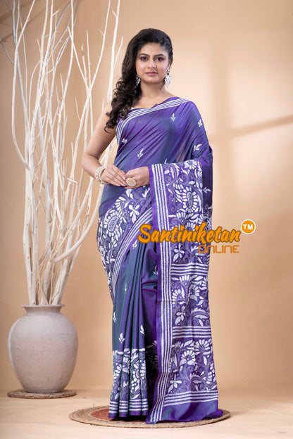 Bangalore Silk Kantha Stitch Saree SN202523718