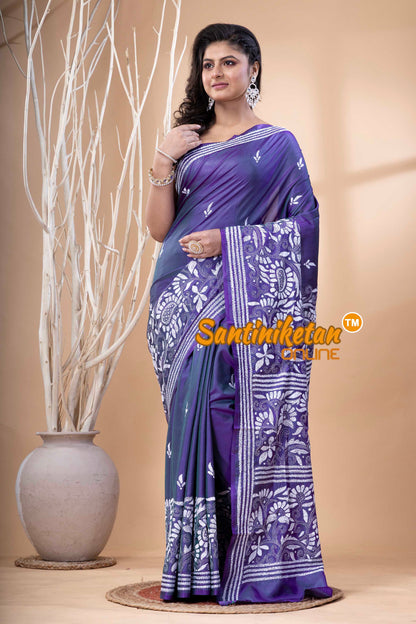Bangalore Silk Kantha Stitch Saree SN202523718