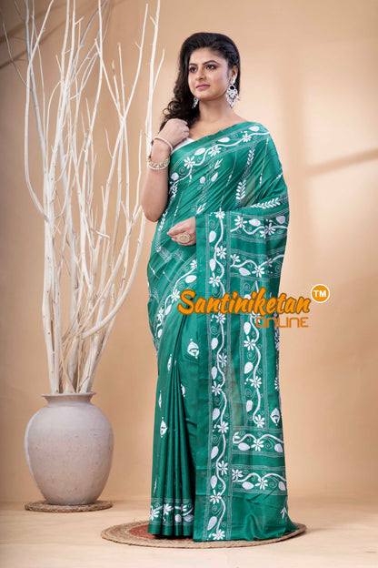 Bangalore Silk Kantha Stitch Saree SN202523731