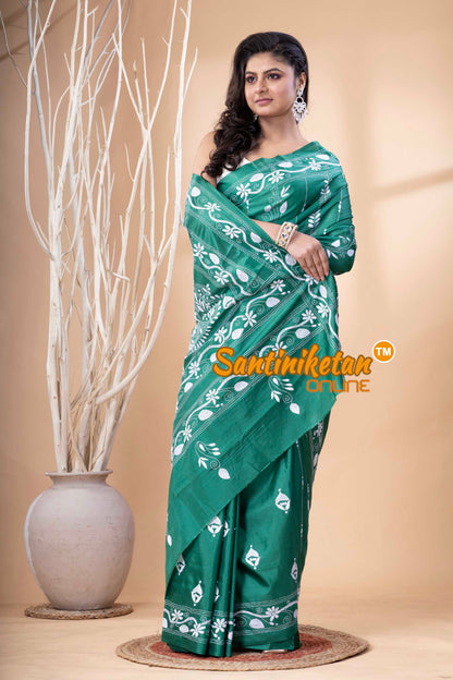 Bangalore Silk Kantha Stitch Saree SN202523731
