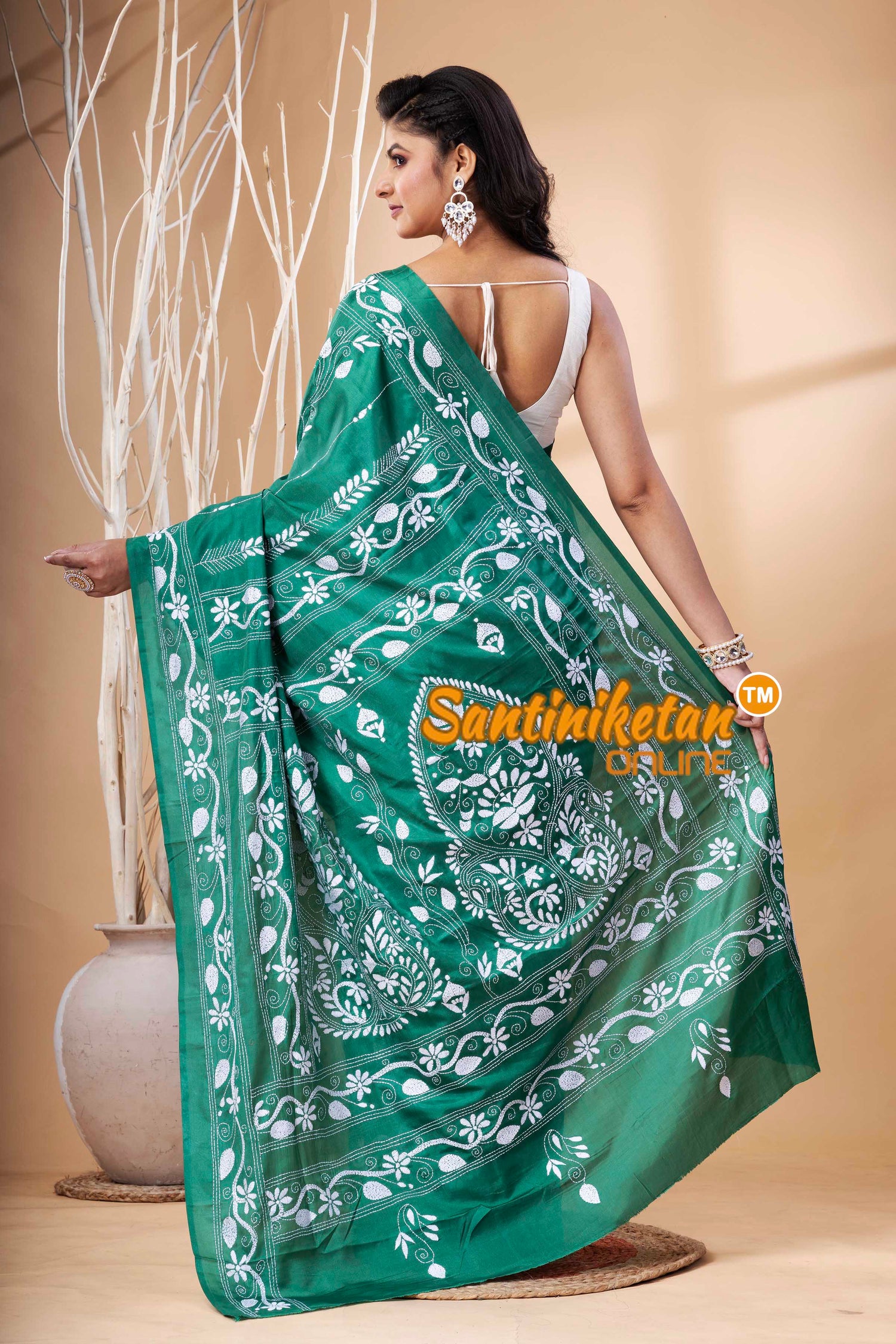 Bangalore Silk Kantha Stitch Saree SN202523731
