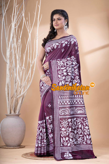 Bangalore Silk Kantha Stitch Saree SN202523738