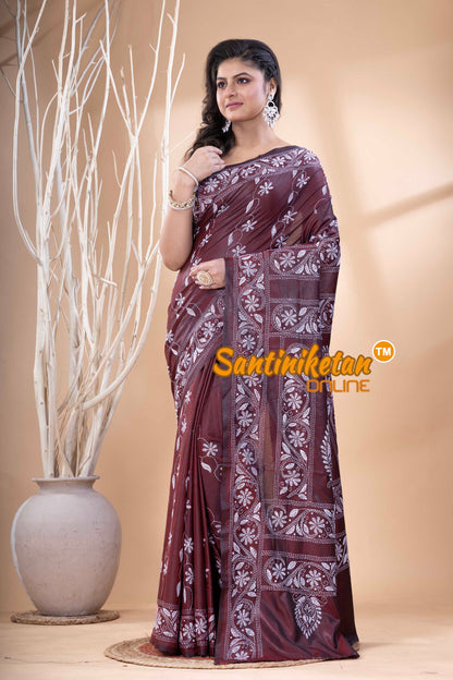 Bangalore Silk Kantha Stitch Saree SN202523744