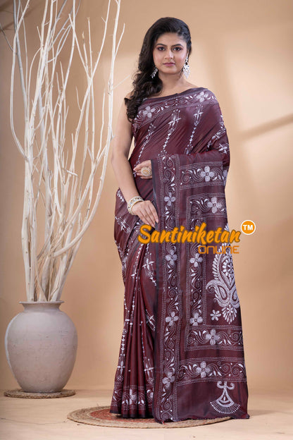 Bangalore Silk Kantha Stitch Saree SN202523756