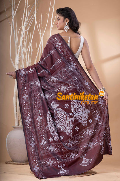 Bangalore Silk Kantha Stitch Saree SN202523756
