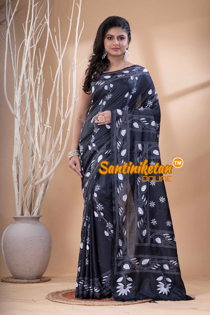 Bangalore Silk Kantha Stitch Saree SN202523762