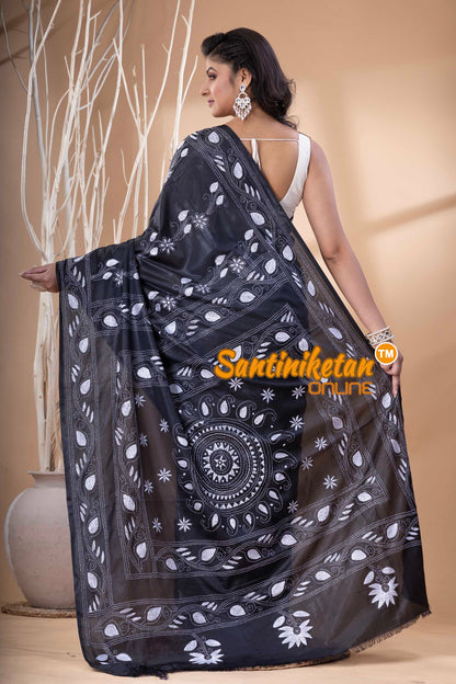 Bangalore Silk Kantha Stitch Saree SN202523762