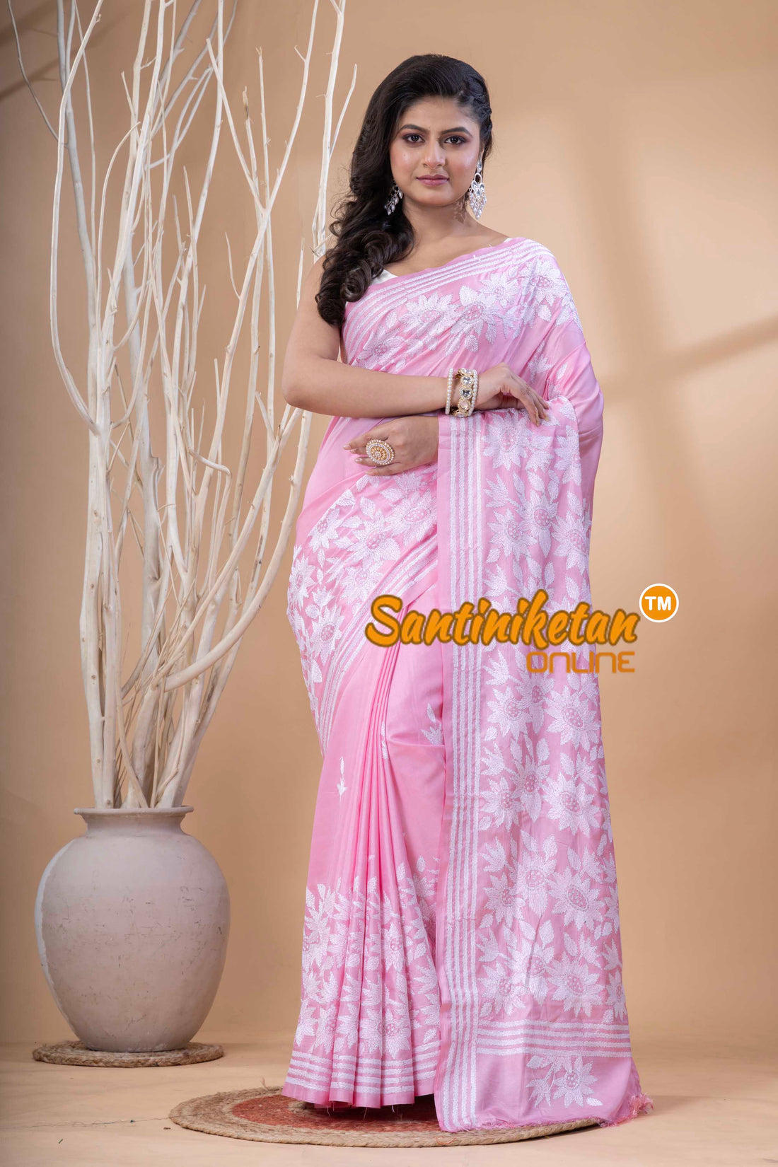 Bangalore Silk Kantha Stitch Saree SN202523781