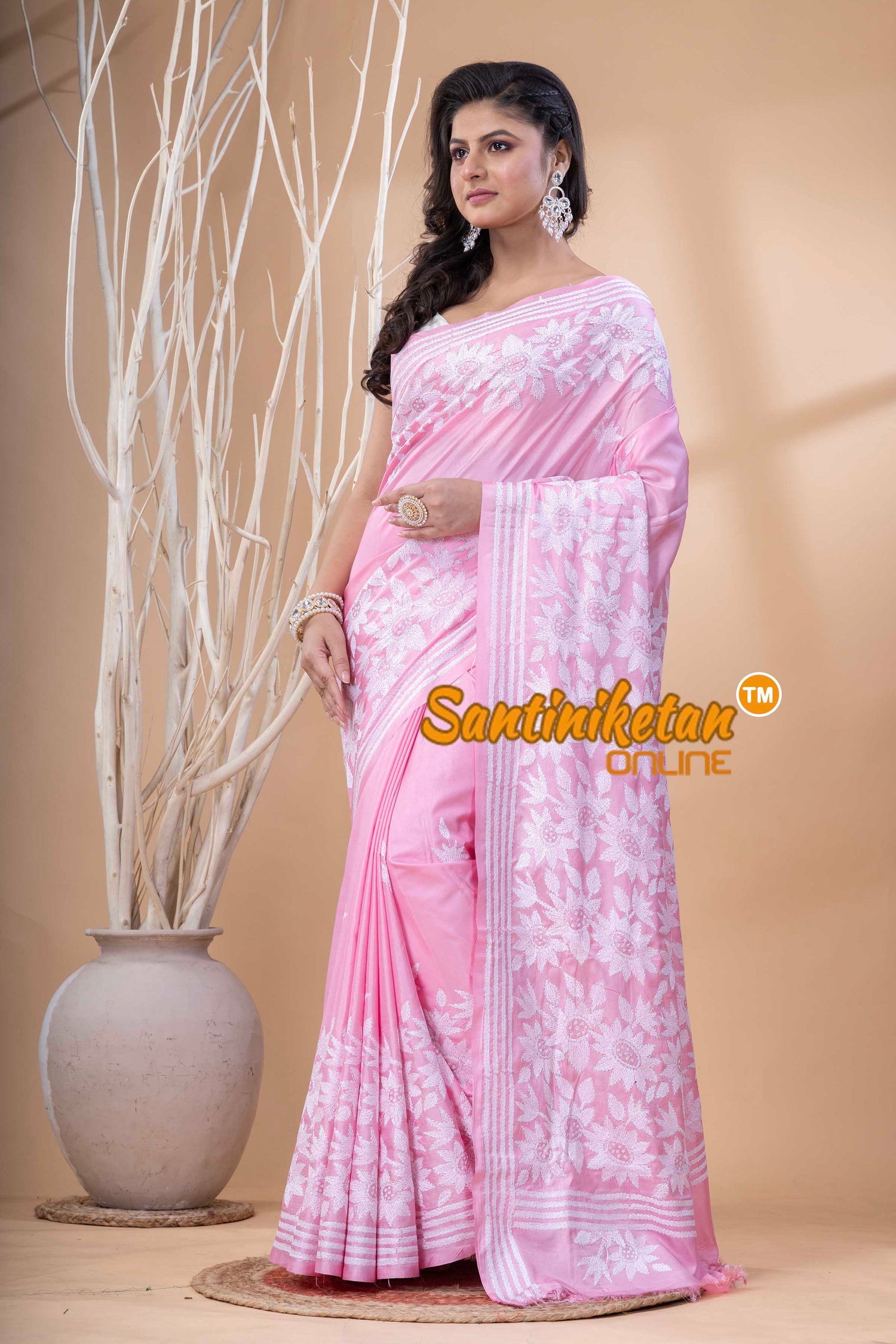 Bangalore Silk Kantha Stitch Saree SN202523781