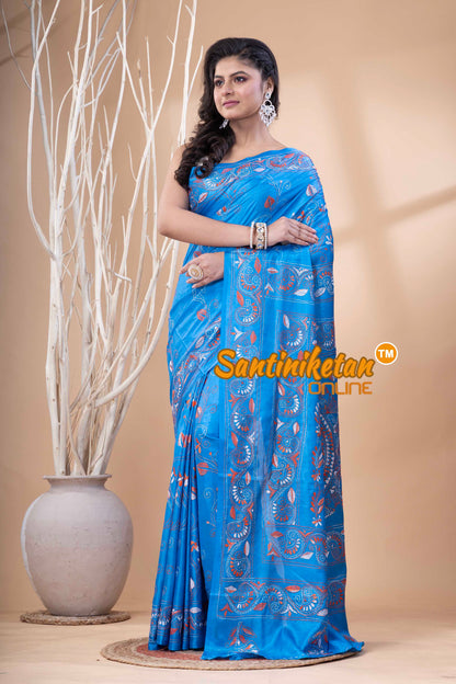 Bangalore Silk Kantha Stitch Saree SN202523797