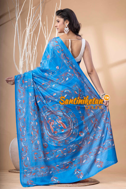 Bangalore Silk Kantha Stitch Saree SN202523797