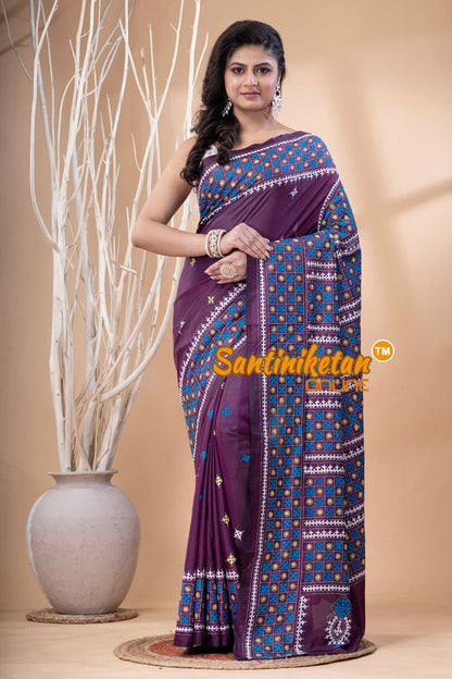 Bangalore Silk Gujrati Stitch Saree SN202523809