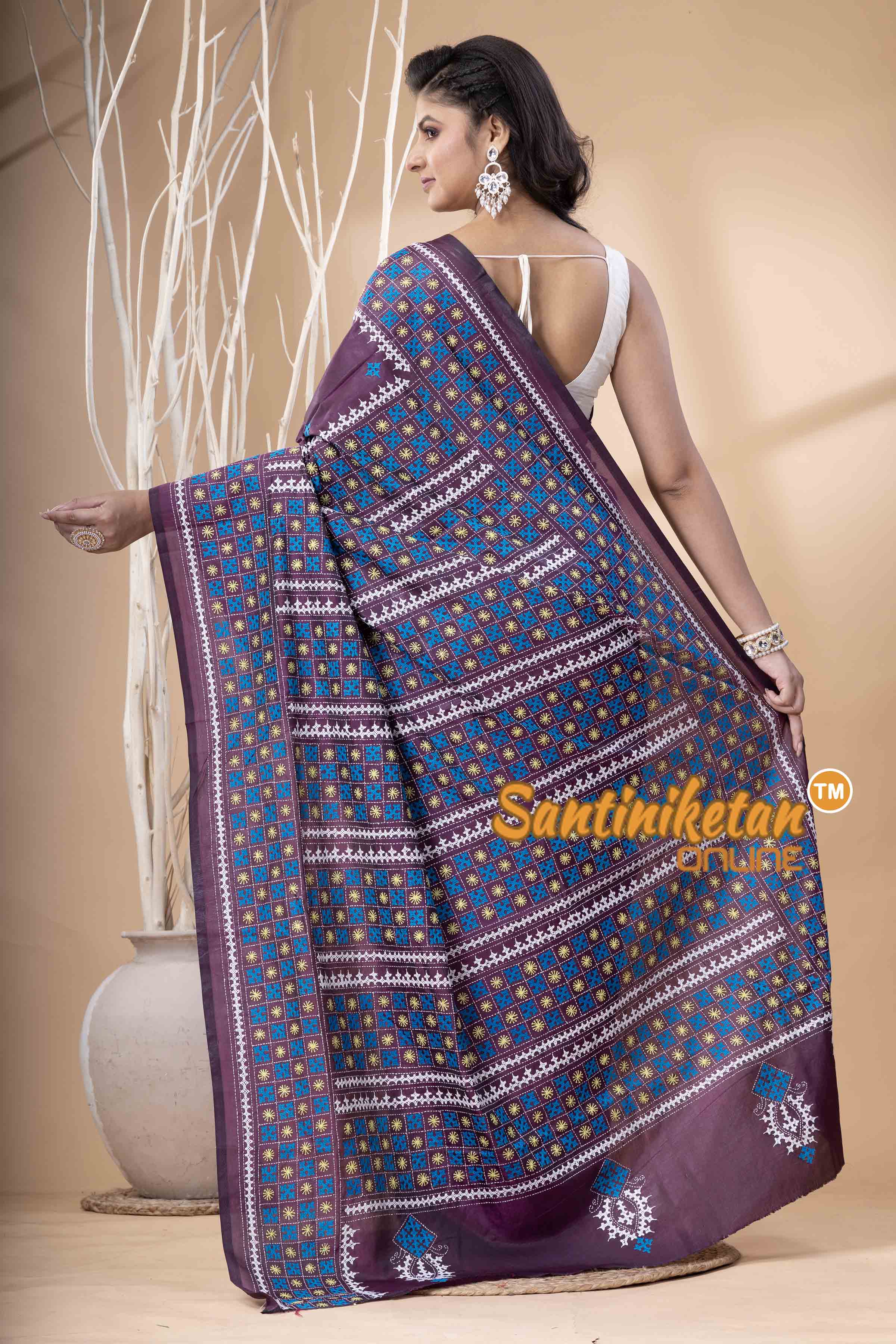 Bangalore Silk Gujrati Stitch Saree SN202523809