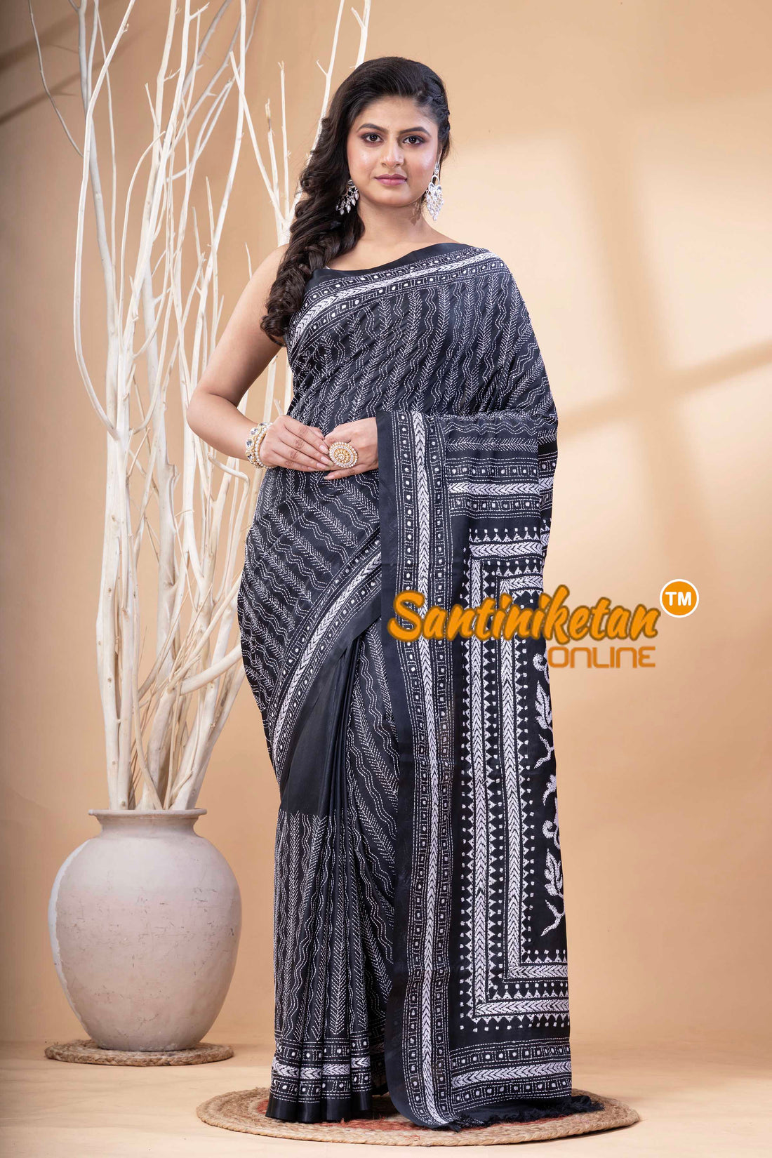 Bangalore Silk Kantha Stitch Saree SN202523833