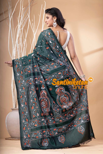 Bangalore Silk Kantha Stitch Saree SN202523845