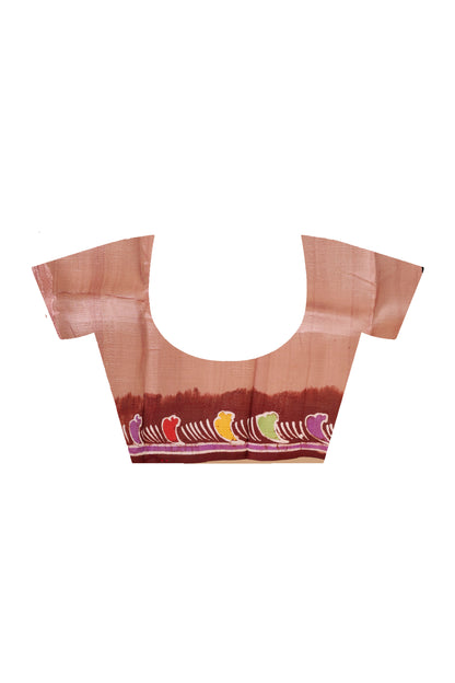 Hand Batik On Murshidabad Silk Saree SN202523888