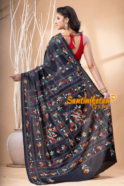 Bangalore Silk Kantha Stitch Saree SN202523894