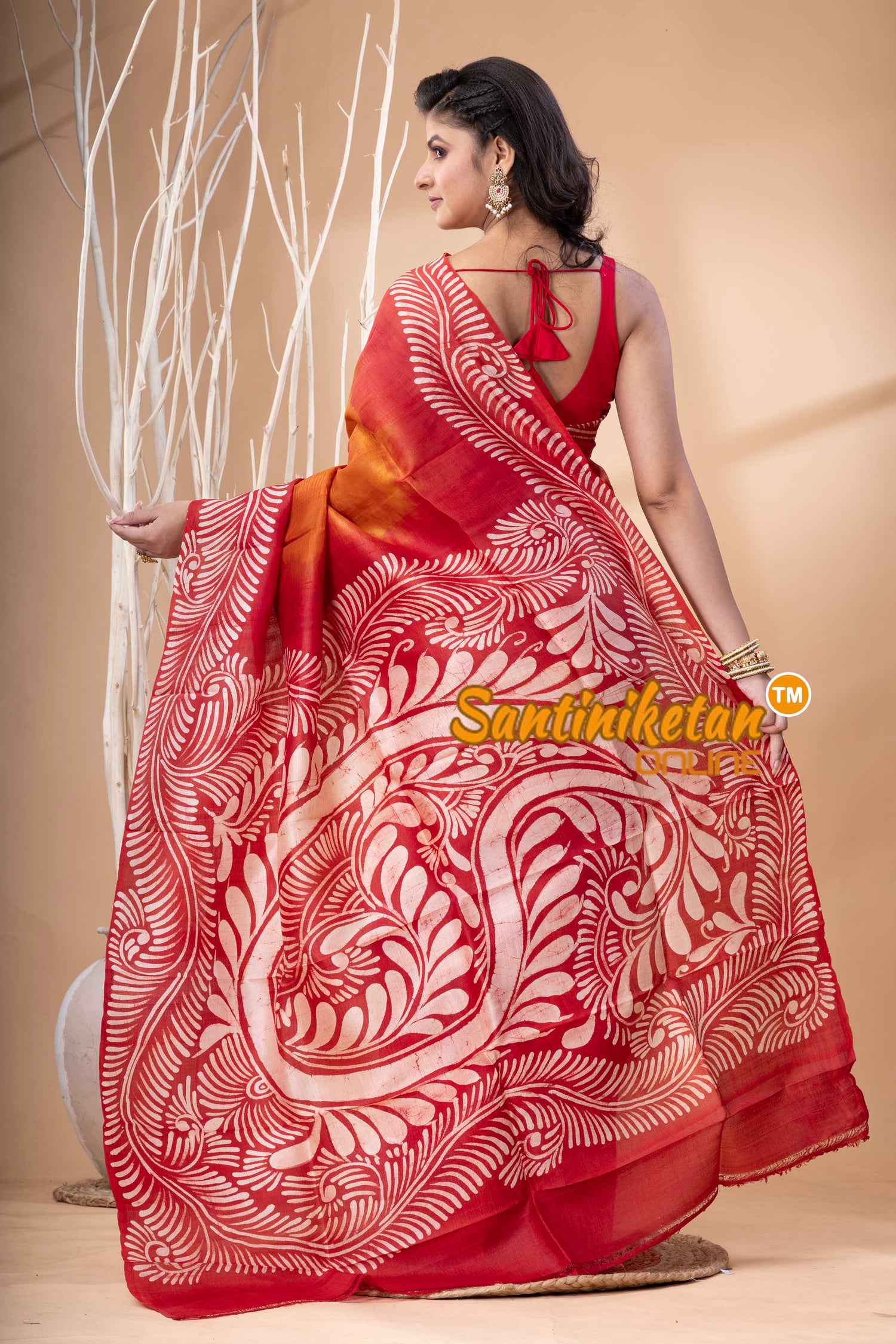 Hand Batik On Murshidabad Silk Saree SN202523944