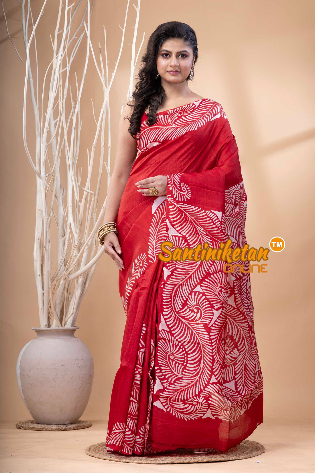Hand Batik On Murshidabad Silk Saree SN202523957