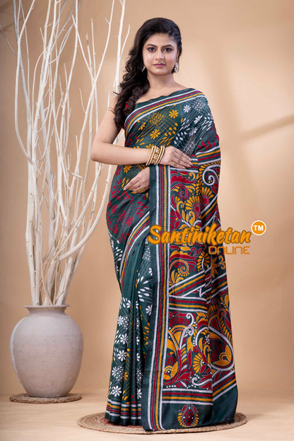 Bangalore Silk Kantha Stitch Saree SN202523993