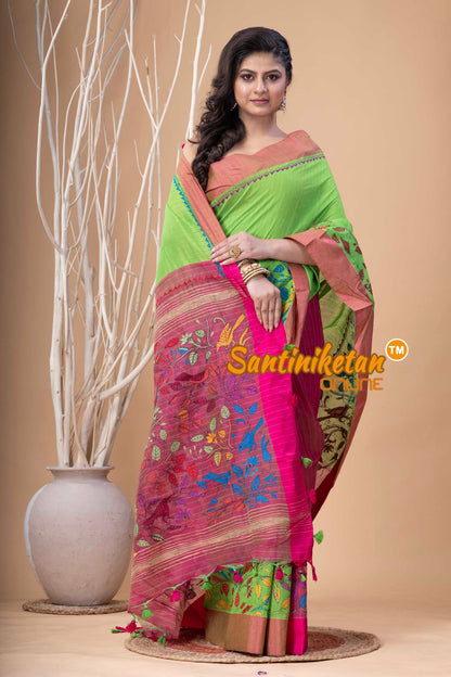 Handloom Cotton Kantha Saree SN202523999