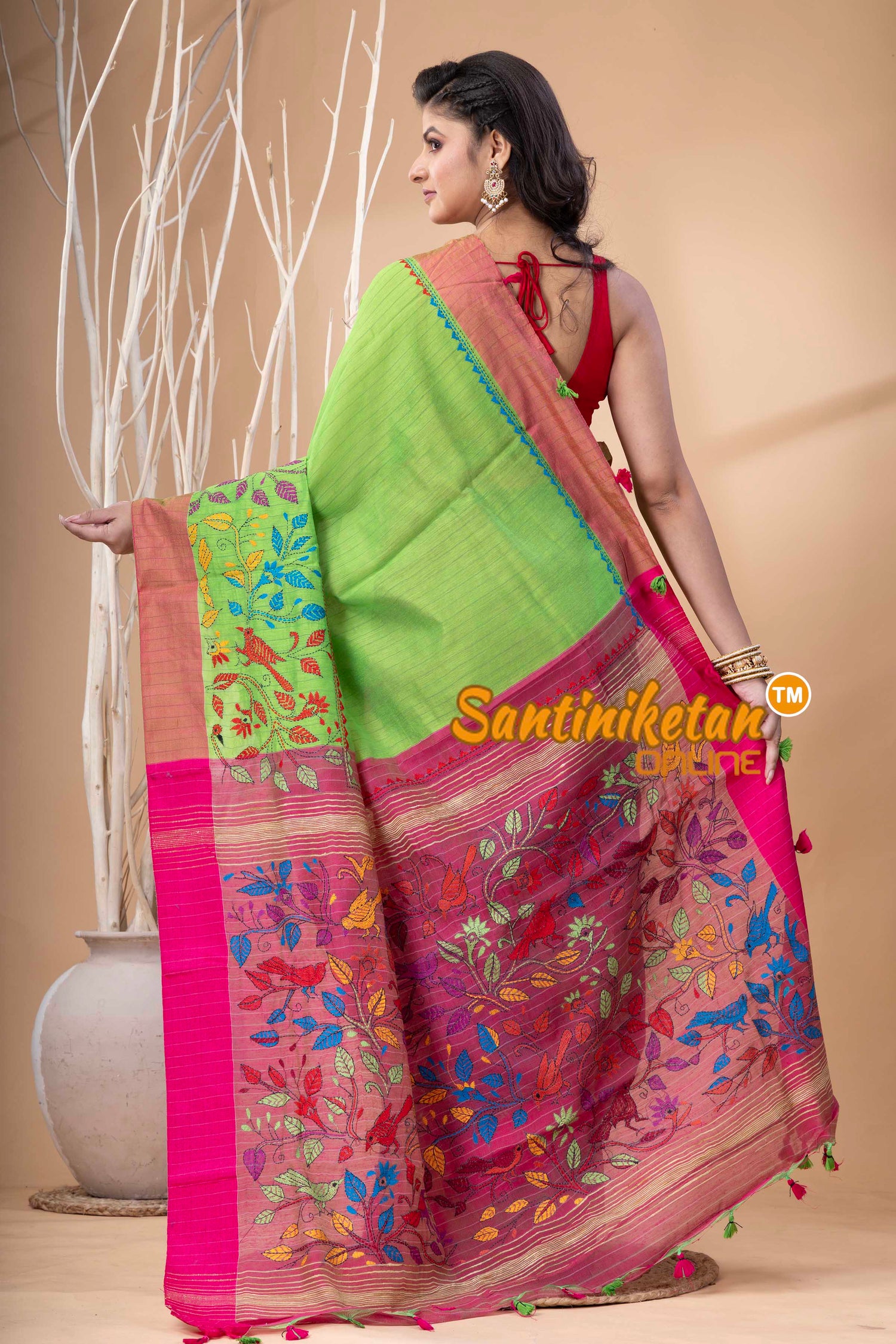 Handloom Cotton Kantha Saree SN202523999