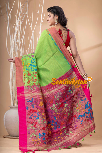 Handloom Cotton Kantha Saree SN202523999