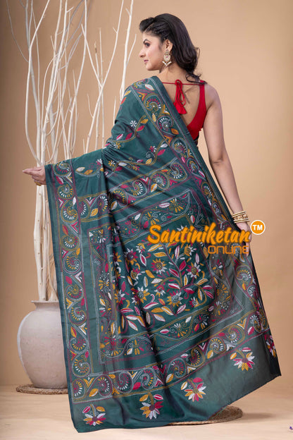 Bangalore Silk Kantha Stitch Saree SN202524005